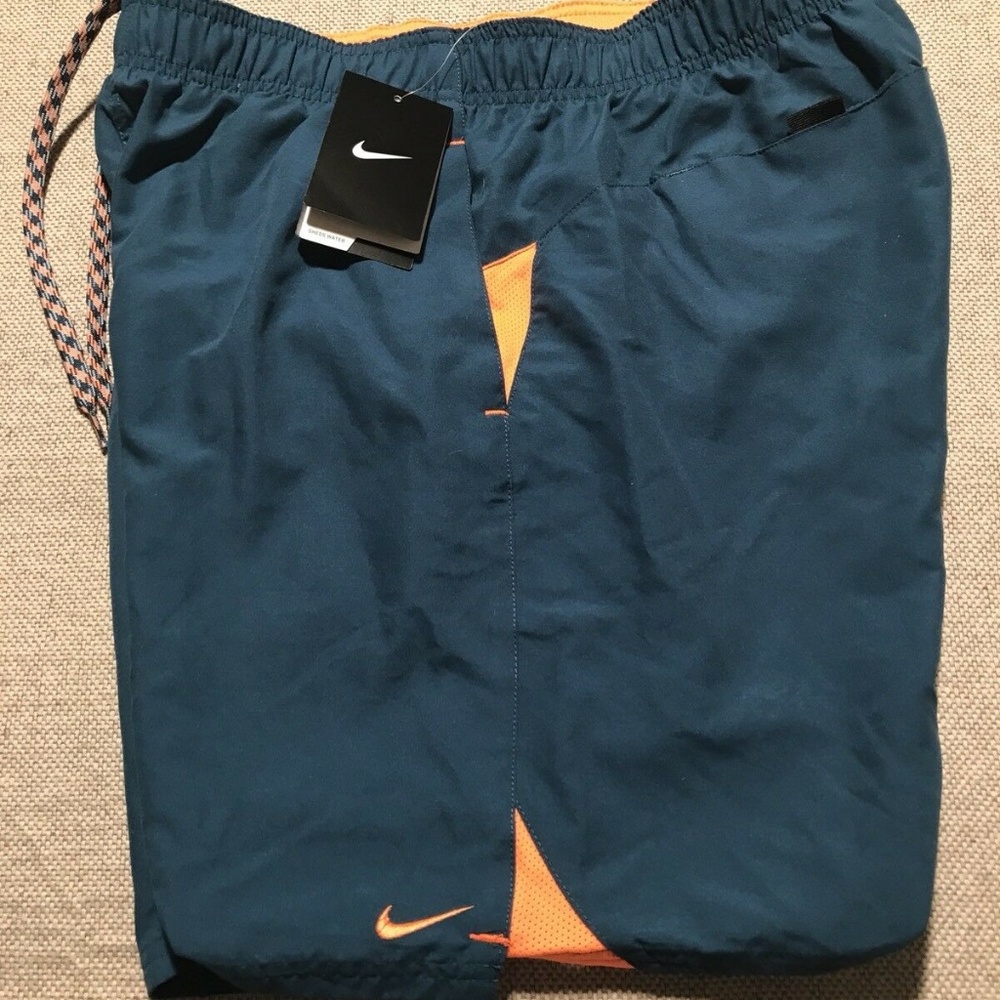 Mens Blue Swim Shorts Mesh Lining Sz M - Picture 6 of 6